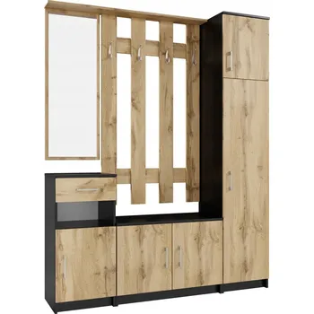 Předsíňová stěna Předsíňová stěna NEJBY MARIANA, černá/dub wotan