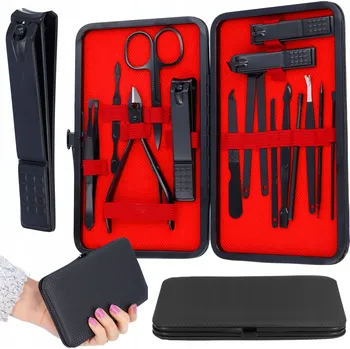 Sada na manikúru nehtů kleštičky nůžky štípačky pouzdro sada 16 ks