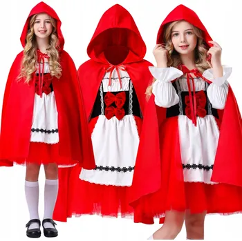 Karnevalový kostým KOSTÝM ČERVENÁ KARKULKA ŠATY PLÁŠŤ NA KARNEVAL 122 128