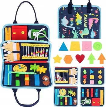 Hračka pro nejmenší Montessori Senzorická Tabule pro Děti Busy Board Měkká Hračka 20v1