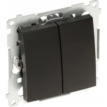 vypínač Dvojitý křížový vypínač 10AX bez symbolu Černý matný Simon 54