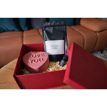 Svícen VOJA HOME Valentýnská sada Love You – miska & sypaná svíčka