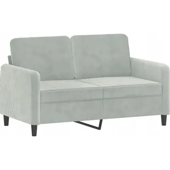 Pohovka Dvojmístná sametová pohovka světle šedá 138x77x80 cm