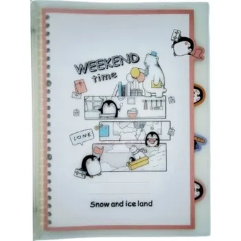 Notes, sešit v pořadači s rozřazovači PINGVINKY pořadač B5 80 listů linkovaný