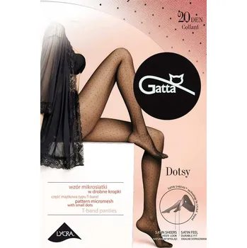 Dámské punčochy Vzorované Punčocháče Gatta DOTSY 01 20den černé Nero velikost 2