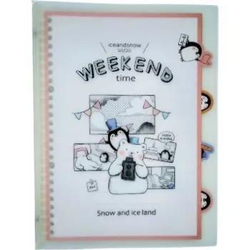 Notes, sešit v pořadači s rozřazovači PINGVINKY pořadač B5 80 listů linkovaný