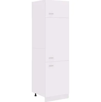 Kuchyňská skříňka Skříňka nad lednici Lyon, bílá, 60 x 57 x 207 cm, 4 police, 3 dvířka