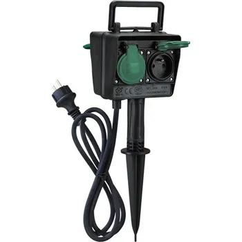 Počítač Zásuvkový sloupek venkovní, IP44, 4 zásuvky, gumový kabel 1,5 m