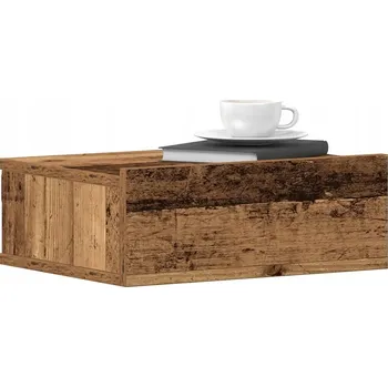 Noční stolek Plovoucí noční stolek Staré dřevo 40x32x15 cm Lepené dřevo