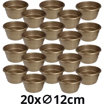 Květináč 20 x Květinová miska, Květináč průměr 12 cm Dekorace ZLATÁ Kompozice