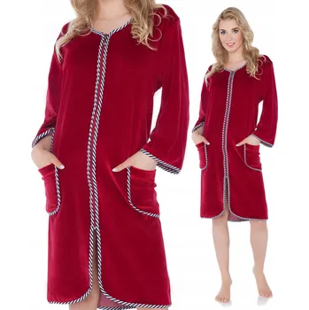 Dámský župan Kuba dámský župan ke kolenům bez kapuce bordó velikost XXL