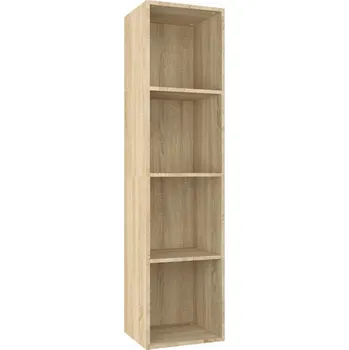 Knihovna Regál na knihy, 4 přihrádky, dub sonoma, 36x30x143 cm