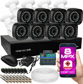 IP kamera Monitorovací kamera Protec 8 Mpx trubicová IP66 IR 20 m AHD