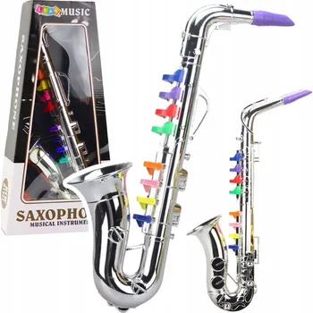 Hudební nástroj pro děti Hudební nástroj pro děti - Saxofon, hračka, stříbrný