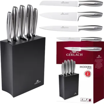 Kuchyňský nůž Sada nožů v bloku Gerlach Modern 5 ks v černém bloku
