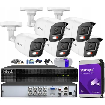 Bezpečnostní kamera Sada pro monitorování HiLook Zestaw (5x)TVICAM-B5M-20DL+DVR+WD1TB