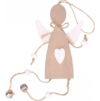 Přívěsek Andělský přívěsek šedý se zvonečkem 13 cm