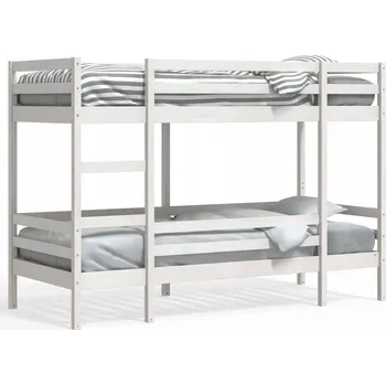 Postel Bílá patrová postel z masivního borovicového dřeva 195,5 x 97,5 x 142 cm