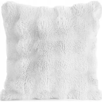 Polštář DEKORAČNÍ POVLEČENÍ NA POLŠTÁŘ 45x45 EUROFIRANY LILY IMITACE KOŽEŠINY BÍLÁ