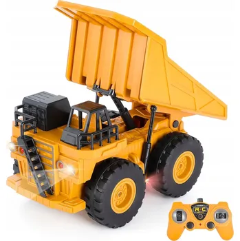 autíčko Dálkově ovládaná sklápěčka Heckermann žlutá se zvukem a LED osvětlením 6+