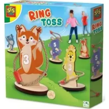 Dřevěná hračka Hra házení kruhů / Kroužky na cíl