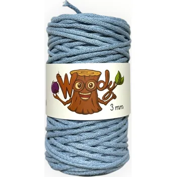 Příze Woody 3 mm – Světlý Jeans (100m)