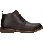 Hnědé kožené chukka kotníkové boty na zip, vel. 41