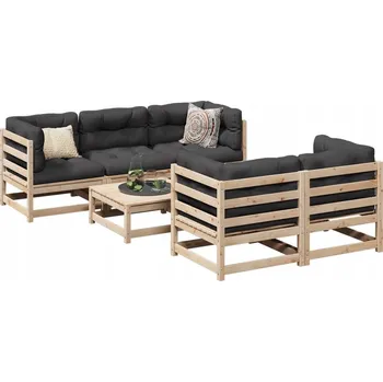 Zahradní nábytek, dřevěná souprava VidaXL, šedá, 6 ks