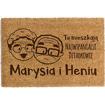 Rohožka ROHOŽKA Dárek Den Prarodičů - Tady bydlí (Jména) 40x60cm