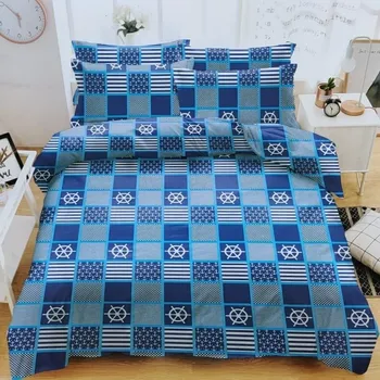 Povlečení 3D POVLEČENÍ - BÍLÝ A MODRÝ ČTVEREC