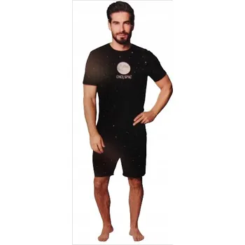 Pánské pyžamo Pánské pyžamo Carbotex bavlněné 2dílné L Chci Spát měsíc v úplňku 878