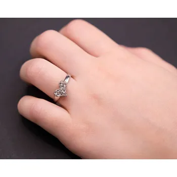 Prsten Dětský prstýnek stříbrný srdíčko asymetrické