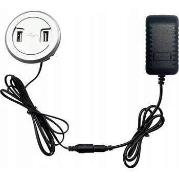 USB hub Huachuang vestavěný USB port DO ZÁSUVKY DO STOLU x2 s napájecím adaptérem