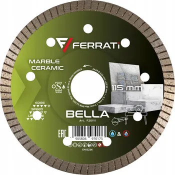 Řezný kotouč FERRATI DIAMANTOVÝ KOTOUČ ŘEZNÝ BELLA Ø 115 MM x 22,23 MM