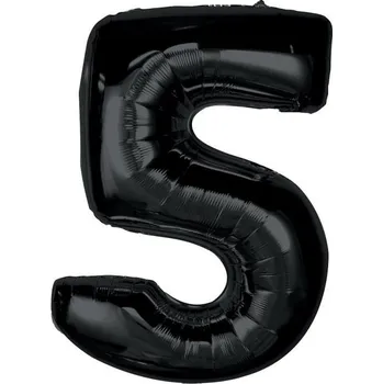 Balónek Fóliový balónek GoDan číslice 5, 92 cm, černý