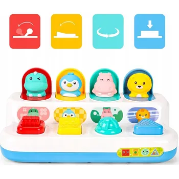 Hračka pro nejmenší VYSKAKUJÍCÍ ZVÍŘÁTKA EDUKAČNÍ HRAČKA POP-UP INTERAKTIVNÍ