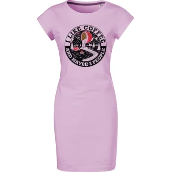 Dámské šaty Bavlněné letní šaty I like coffee Velikost: L, Barva: Orchid