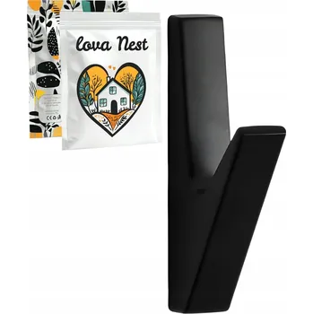 Věšák ALUMINIOWÝ VĚŠÁK NA ZEĎ Lova Nest PŘIŠROUBOVACÍ NÁBYTKOVÝ HÁČEK ČERNÝ