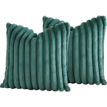 Polštář DEKORATIVNÍ SAMETOVÝ POVLEK NA POLŠTÁŘ MĚKKÝ 45X45CM ZELENÝ 2KS