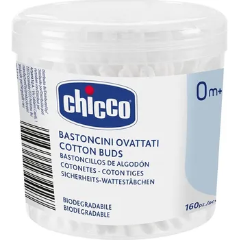 Vatová tyčinka Chicco Vatové tyčinky do uší 0m+, 160 kusů