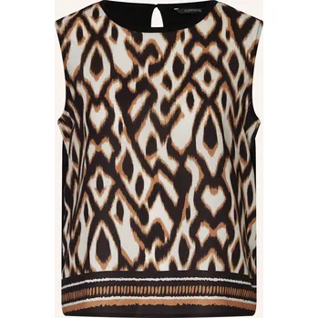 Comma Dámský Top Ze Směsi Materiálů, hnědá / béžová / černá, 38