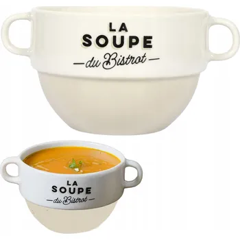 Miska NA POLÉVKU guláš vločky s oušky Bistrot béžová 450 ml BULIONKA miska