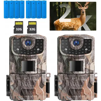 Bezpečnostní kamera KAMERA LEŚNA FOTOPUŁAPKA IR 2K Lesní kamera / Fotopast IR 2K, voděodolná IP66 + 32 GB karta, 2 ks