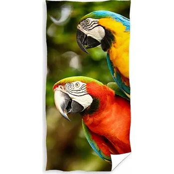 Ručník BAVLNĚNÝ RUČNÍK PAPOUŠCI 70x140 cm PTÁCI