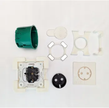 Elektrická zásuvka ZAPUŠTĚNÁ JEDNOTLIVÁ ZÁSUVKA EDPLIT ČERNÁ S LÍCOVANOU KRYCÍ DESKOU