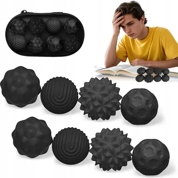 Hračka pro nejmenší HRAČKA ANTISTRESOVÁ MAGNETICKÁ SENZORICKÁ KULIČKA ZE SILIKONU SADA 8 KS