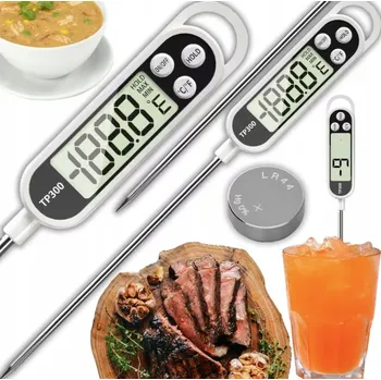 Kuchyňský teploměr KUCHYŇSKÝ TEPLOMĚR JEHLOVÝ LCD PRO POTRAVINY, VAŘENÍ SE SONDOU -50°C +300°C