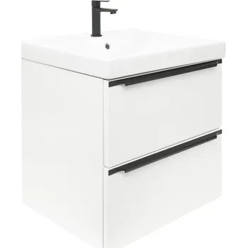 Nábytek Naturel Koupelnová skříňka s umyvadlem Nobia 60x60x46 cm bílá lesklá lesk NOBIA60ZBLVER