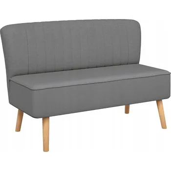 Pohovka Světle šedá pohovka 117 x 55,5 x 77 cm z látky a s dřevěným rámem