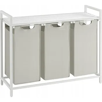Koš na prádlo Volně stojící koš na prádlo Vasagle 114 l, bílý a šedý